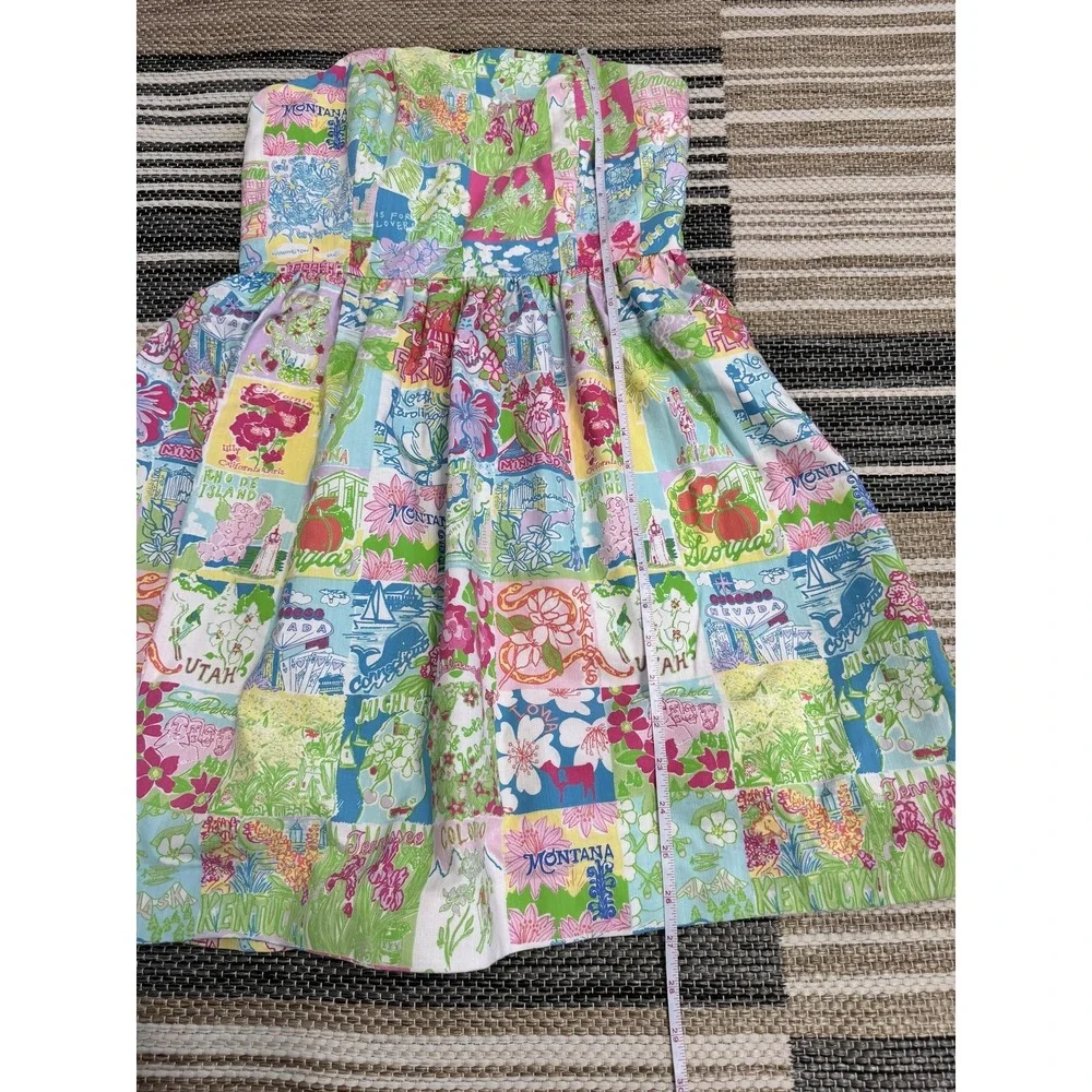 Lilly Pulitzer Dress Women's 4 State of Mind Patchwork Strapless Sundress Preppy - Picture 12 of 16